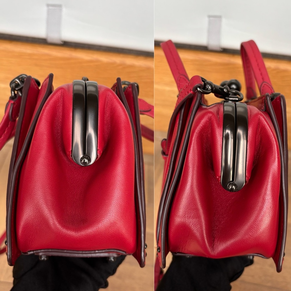 COACH Kisslock Dreamer 21 With Quilting And Rivets Red - Picture 5 of 15